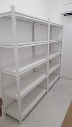 أرفف بولتلس مقاس 120 × 60 × 200 سم للتخزين والمكتب باللون الأبيض شديد التحمل، والمستودع، ورف قابل للتعديل
