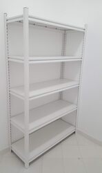 أرفف بولتلس مقاس 90 × 45 × 200 سم للتخزين الأبيض شديد التحمل ومستودع المكتب، رف قابل للتعديل