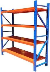 رف متوسط ​​التحمل مقاس 200x60x200 سم مكتب تخزين، مستودع، رف قابل للتعديل لون أزرق برتقالي