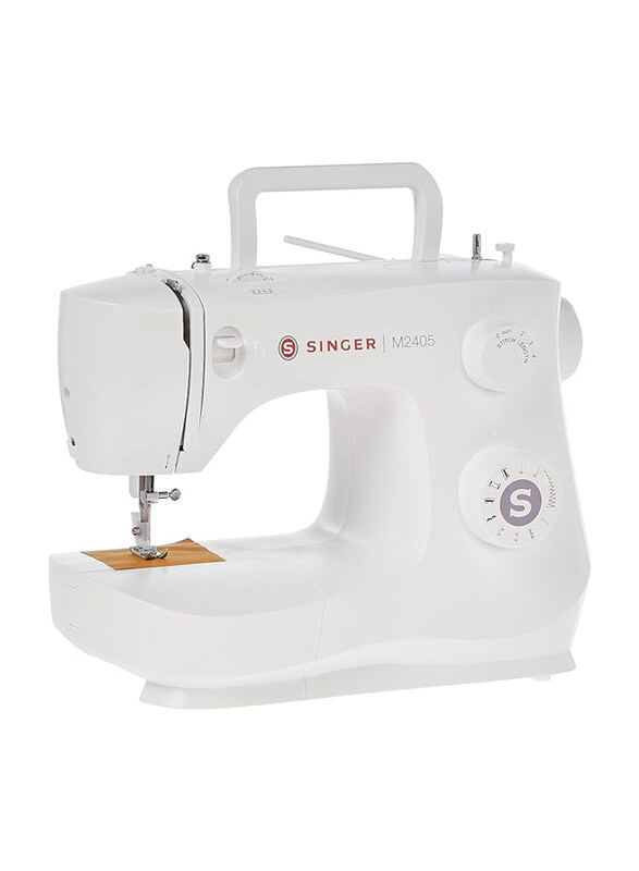 

Singer 8 Built-in Stitches Portable Sewing Machine with 4 Step Buttonhole & Foot Controller, M2405, White