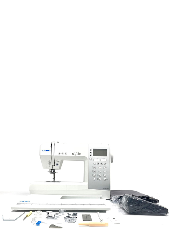 Juki Sewing Machine with Table & Automatic Thread Trimming with 116 Sewing Patterns & Start Stop Button, HZL-HT740, White