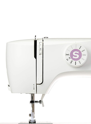 Singer 6 Built-in Stitches & Easy Stitch Selection Domestic Sewing Machine with Front loading Bobbin & Adjustable Thread Tension Dial, M1605, White