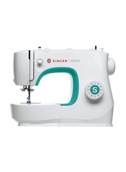 Singer Adjustable Stitch Length and Width Sewing Machine with LED Light, SGM-M3305, White