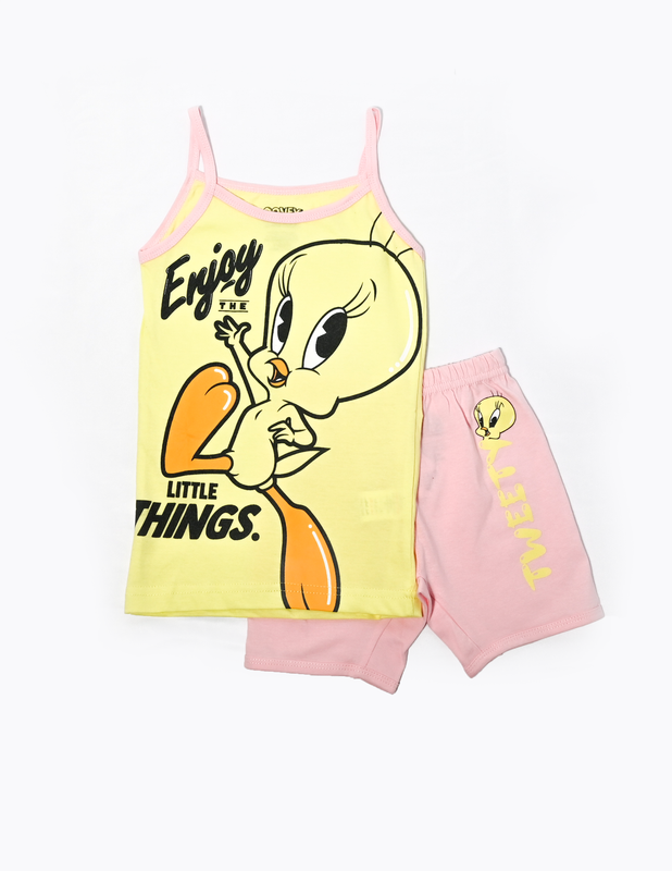 

Jnk Co Tweety - Girls Short Sleeve Tshirt & Short Set