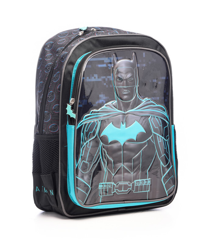 School Bag - Batman 16" Backpack with Lunch Bag and Pencil Case