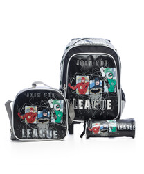School Bag - Justice League 14" Trolley Bag with Lunch Bag & Pencil Case