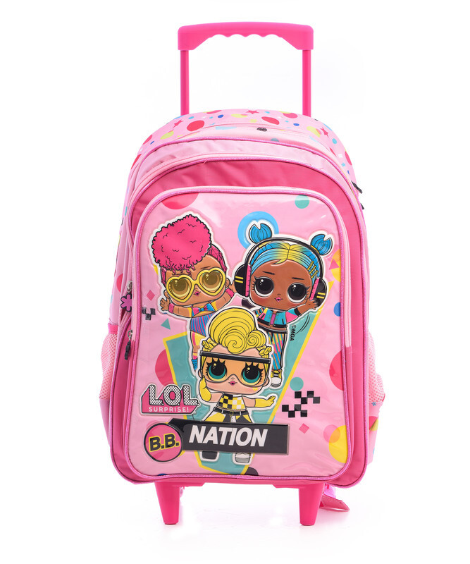 School Bag - LOL 18" Trolley Bag with Lunch Bag & Pencil Case