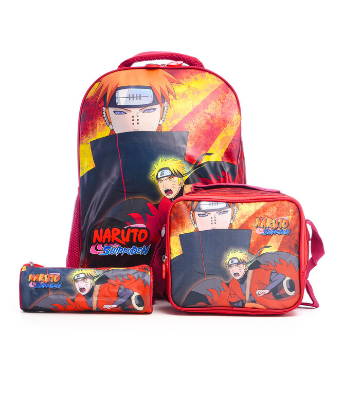 School Bag - Naruto 18" Trolley Bag with Lunch Bag & Pencil Case