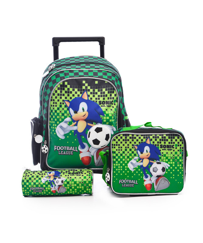 School Bag - Sonic 14" Trolley Bag with Lunch Bag & Pencil Case