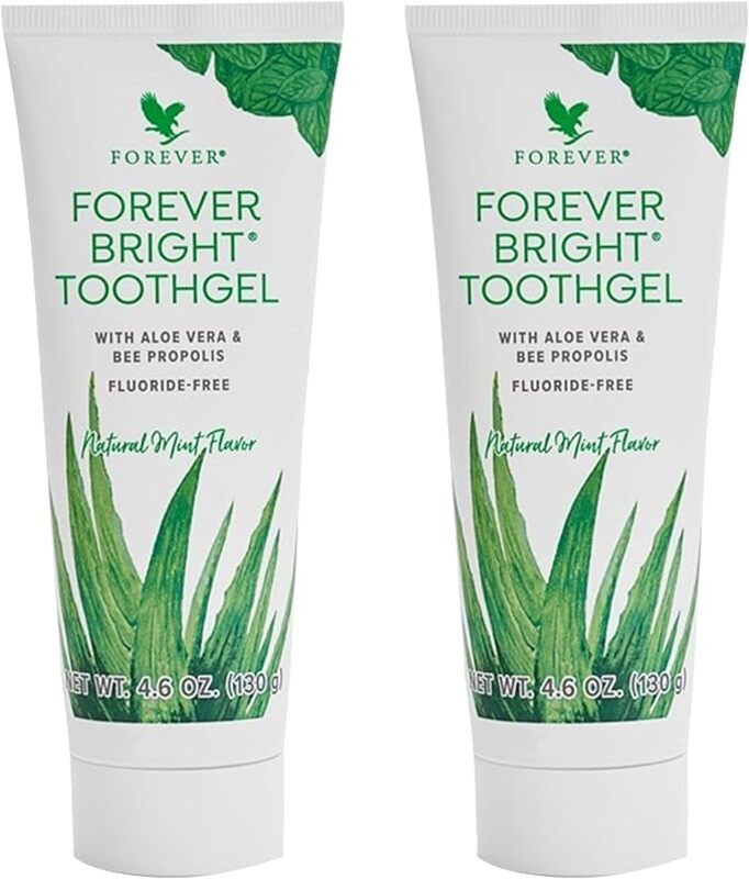 Forever Living - Forever Bright ToothGel, 4.6 OZ (Pack of 2) (Mint) - Fluoride free