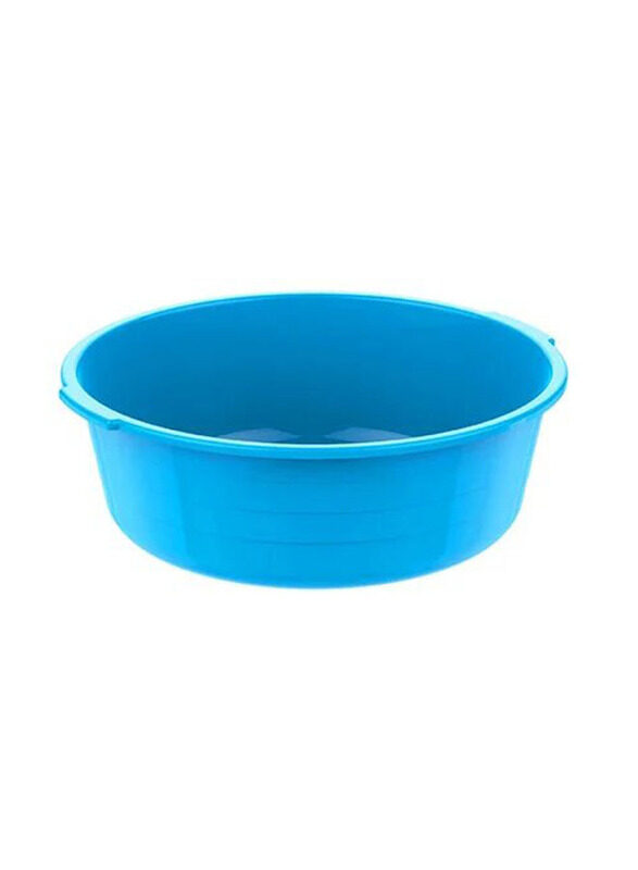 

Cosmoplast 18-inch Round Plastic Basin Tub, 22 Liters, Blue