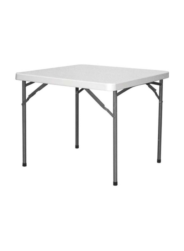 Cosmoplast Folding Square Table, White/Grey