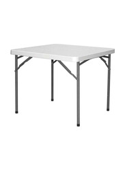 Cosmoplast Folding Square Table, White/Grey