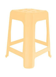 Cosmoplast Plastic Square High Stool Chair, Ivory