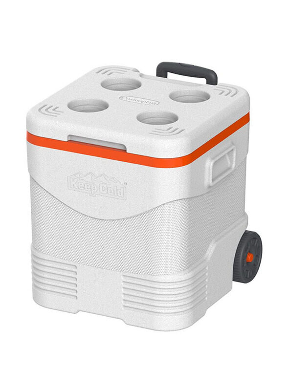 

Cosmoplast 30 Ltr Keepcold Trolley Icebox with Wheels, White