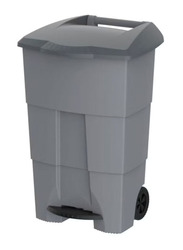 Cosmoplast 125L Step-On Waste Bin With Pedal And Wheels, Grey