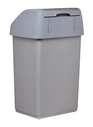 Cosmoplast Flip-Top Waste Bin with Swing Lid, Grey