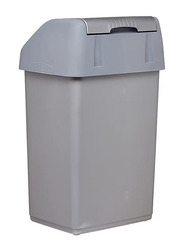 Cosmoplast Flip-Top Waste Bin with Swing Lid, Pearl Grey