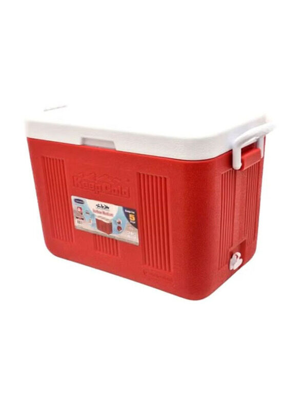 

Cosmoplast 46 Ltr Ice Box With Seal Lock, Red/White