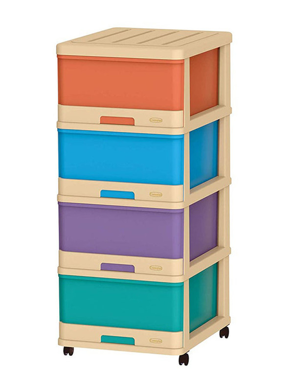 Cosmoplast 4-Drawer Storage Cabinet, Multicolour