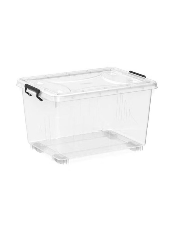 Cosmoplast Plastic Storage Box with Wheels & Lockable Lid, Assorted