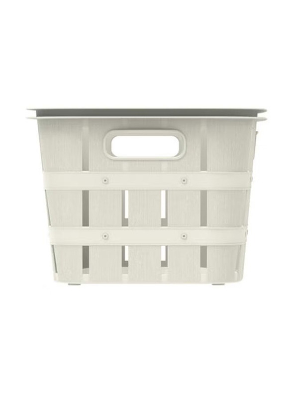 Cosmoplast Cedargrain Laundry Bin, Off White