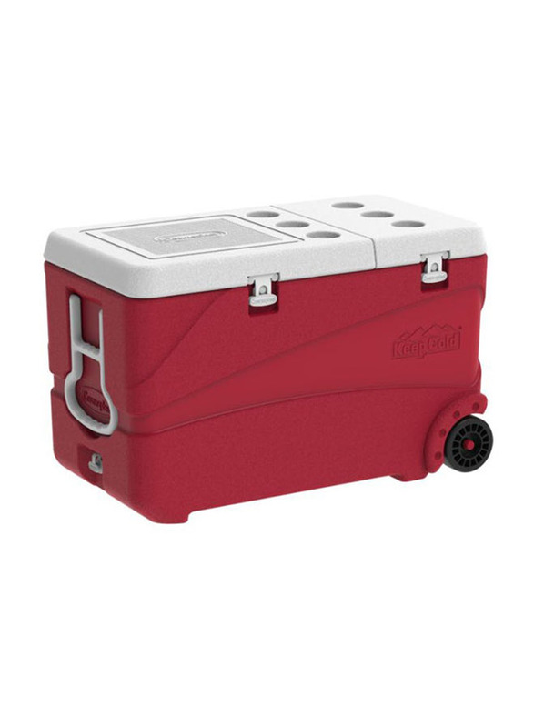 Cosmoplast 102 Ltr Keepcold Deluxe Icebox with Wheels, Red