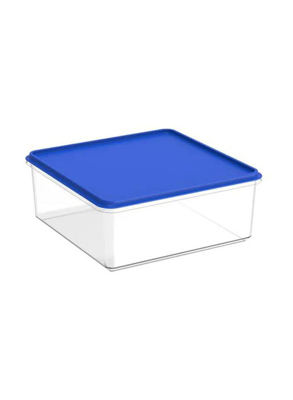 Cosmoplast Plastic Oval Food Storage Containers Set, 3 Pieces, Blue/Clear