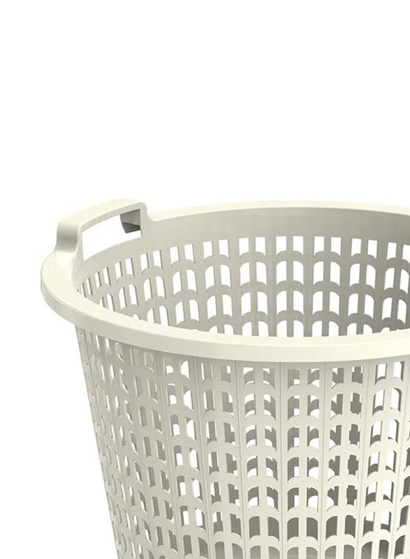 Cosmoplast Wide Laundry Basket, Off White