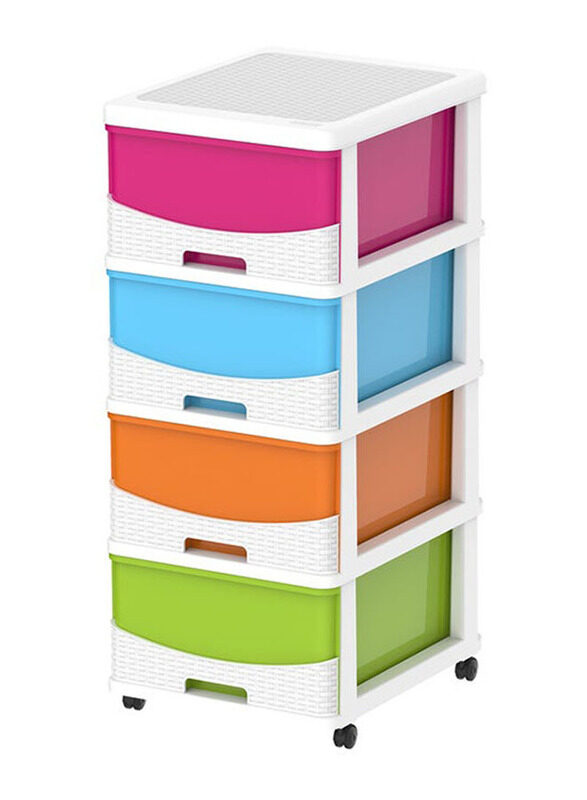 

Cosmoplast 4-Tiers Rattan Storage Cabinet, Multicolour