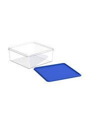 Cosmoplast Plastic Oval Food Storage Containers Set, 3 Pieces, Blue/Clear