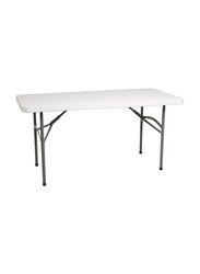 Cosmoplast 152cm Folding Picnic Table with Steel Legs, White