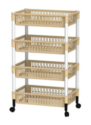 Cosmoplast Plastic 4-Tier Vegetable Rack, Ivory