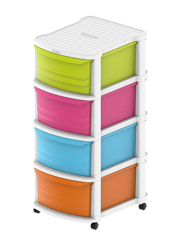 

Cosmoplast 4-Drawer Storage Cabinet, IFHHST376TR, Multicolour