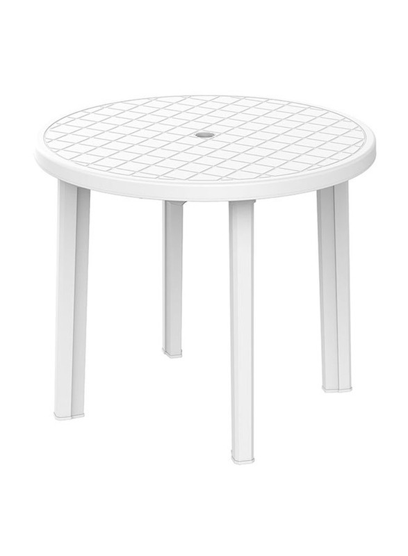 Cosmoplast Round Garden Table, 85cm, White