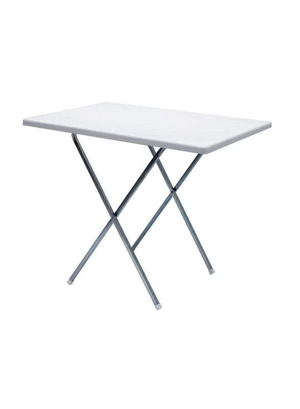 Cosmoplast Folding Picnic Table With Steel Legs, White