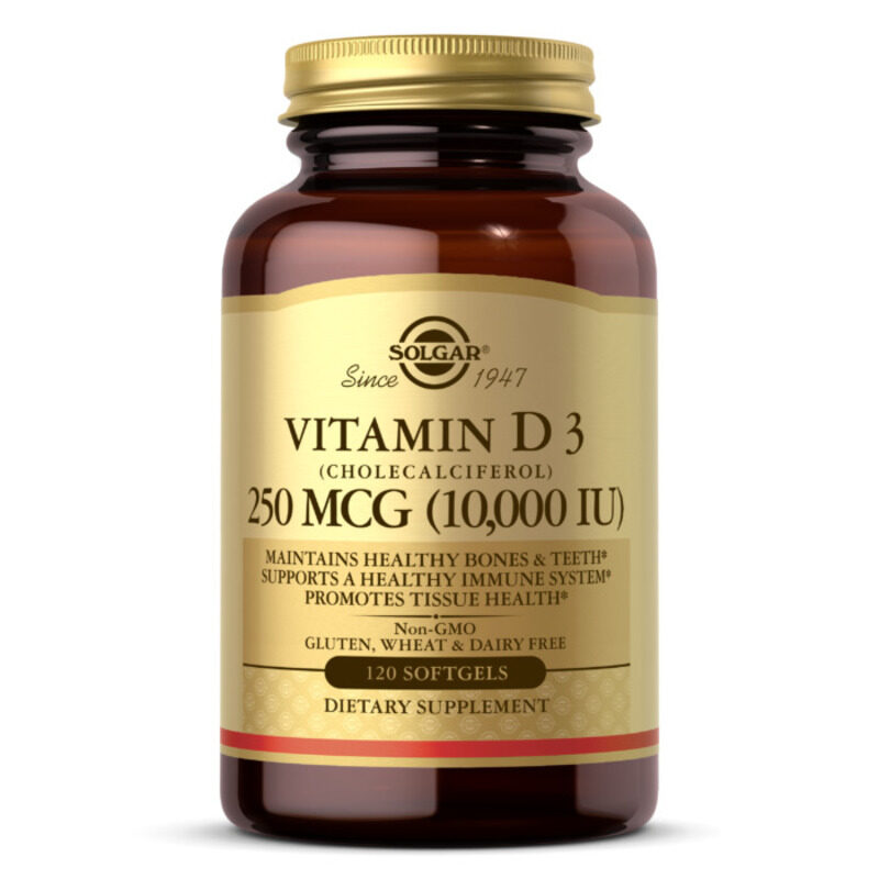 

Solgar Vitamin D3 (Cholecalciferol), 250 mcg 10,000 IU, 120 Softgels