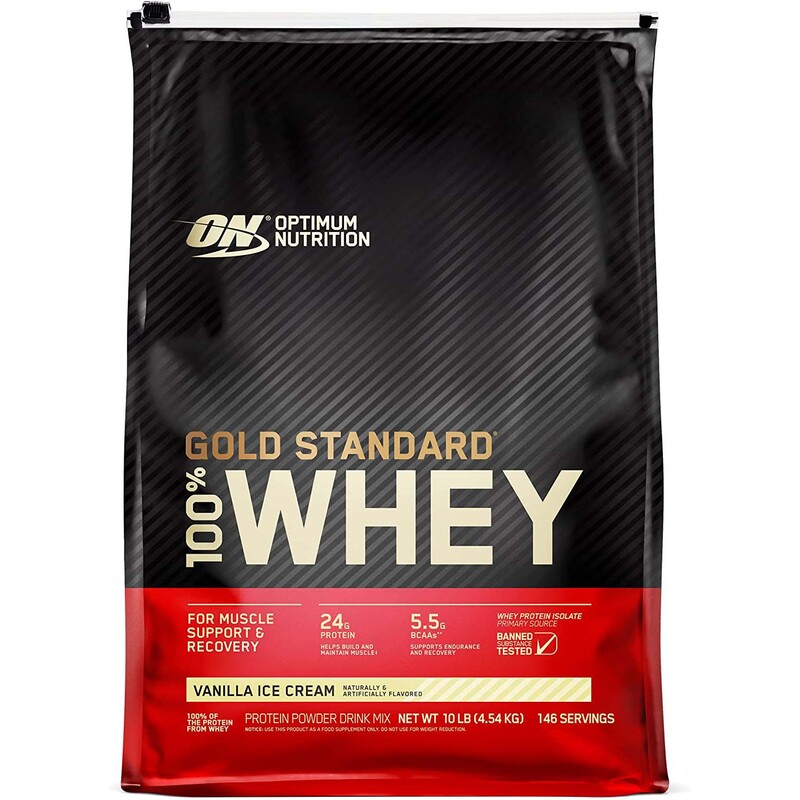 

Optimum Nutrition Gold Standard 100% Whey Protein, Vanilla Ice Cream, 10 LB