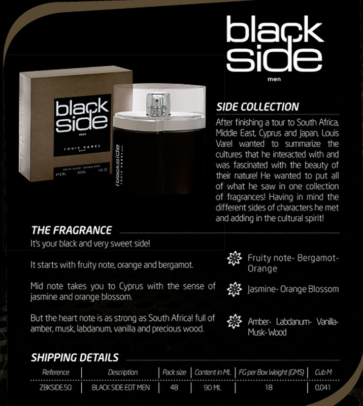 LOUIS VAREL BLACK SIDE EDT MEN 90ML