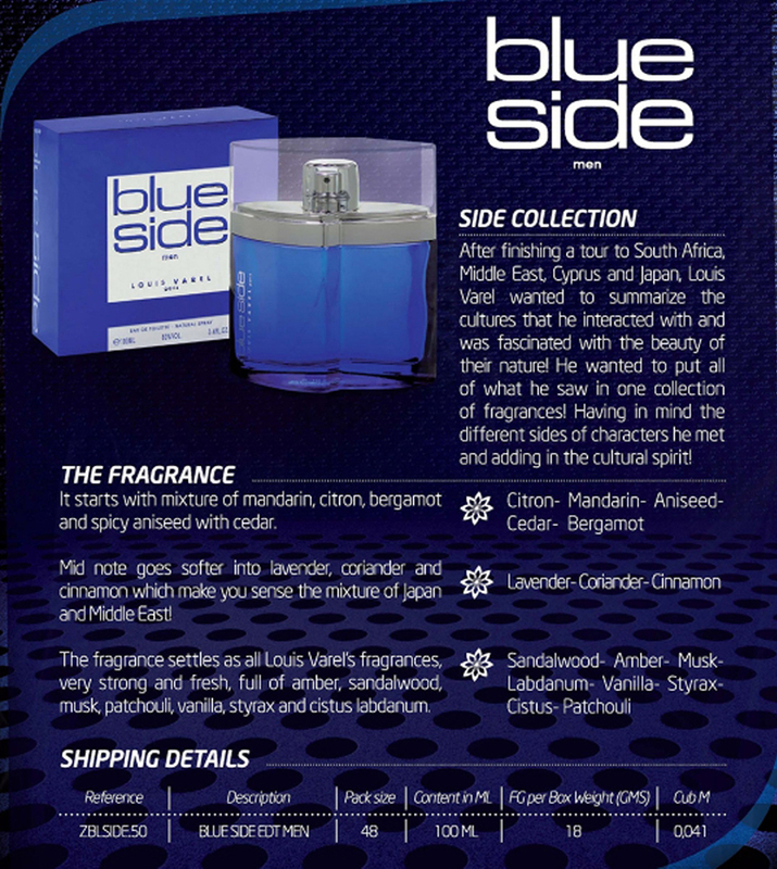 LOUIS VAREL BLUE SIDE EDT MEN 90ML