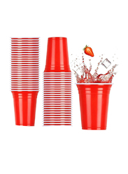 Atozs Disposable Plastic Party Cups, 50 x 16oz, Red