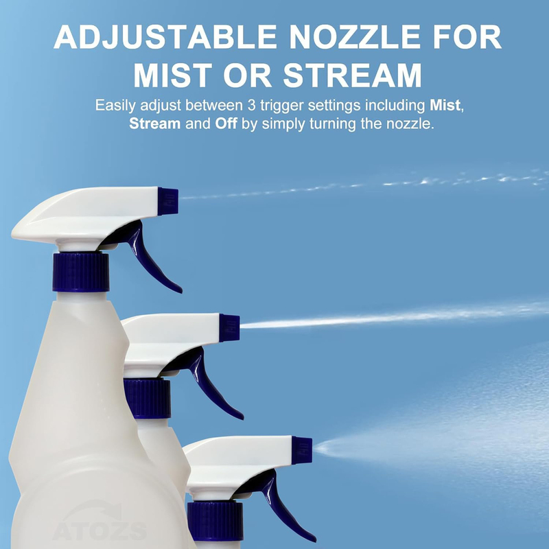 Atozs Leak Proof Mist Empty Plastic Spray Bottles, 6 Pieces, White