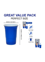 Atozs Disposable Plastic Party Cups, 100 x 16oz, Blue