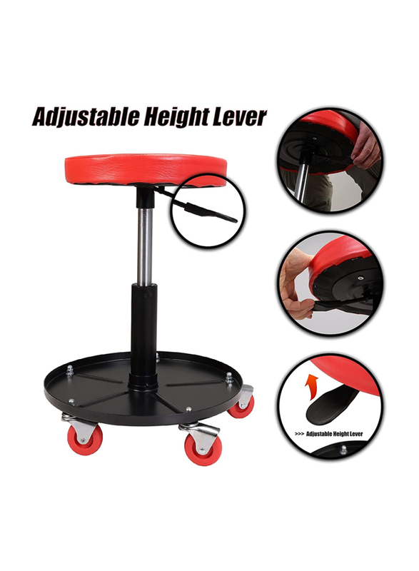 Atozs Adjustable Pneumatic Chair, Red/Black