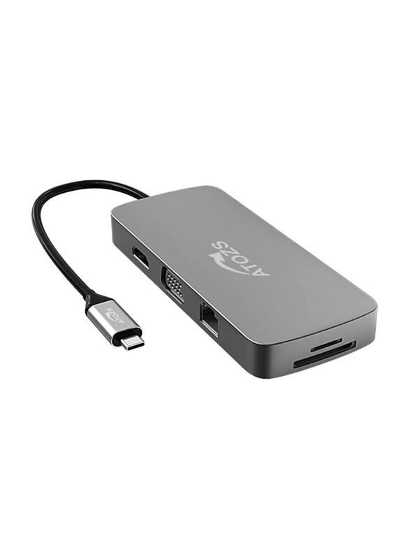 

Generic Atozs 10-in-1 Type C Hub with Ethernet, Grey