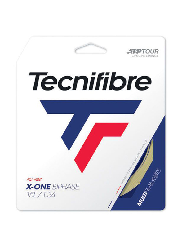 Tecnifibre X-One Biphase Tennis String, 1.34mm, White