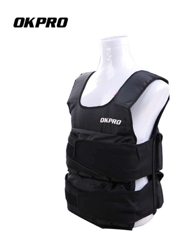 Okpro Adjustable Weight Vest, OK1748, 5KG, Black