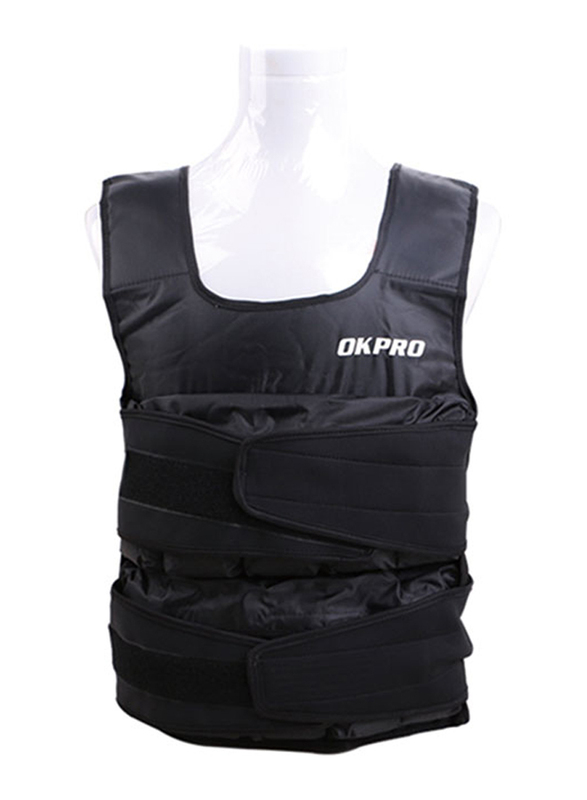 Okpro Adjustable Weight Vest, OK1748, 15KG, Black