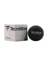 Tecnifibre Double Yellow Dot Squash Ball, 1 Piece, Black