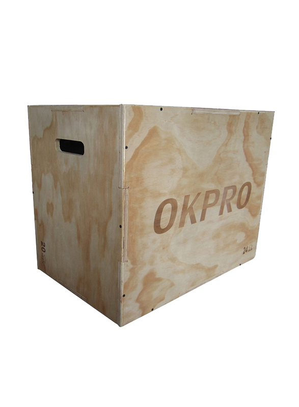 Wooden Plyo Jump Box, OK0049B, Brown